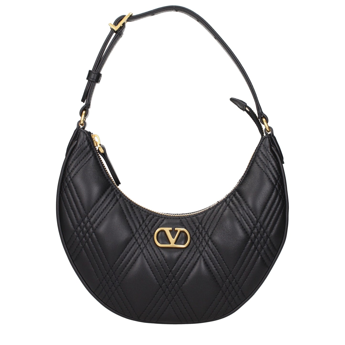 Valentino Garavani Schwarze Leder Umhängetasche