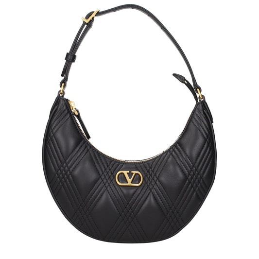 Valentino Garavani Schwarze Leder Umhängetasche