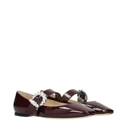 Jimmy Choo Cheri Rote Lackleder-Ballerinas