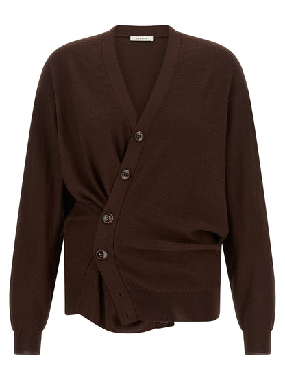 Lemaire Bordeaux Woll-Strickjacke