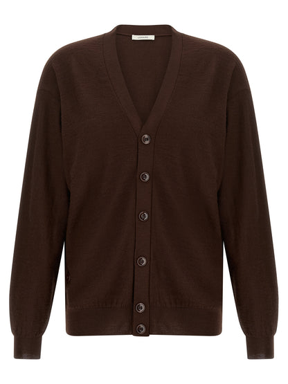 Lemaire Bordeaux Woll-Strickjacke