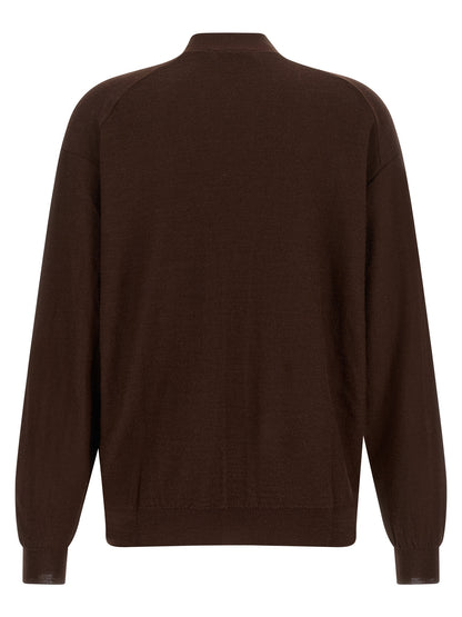 Lemaire Bordeaux Woll-Strickjacke
