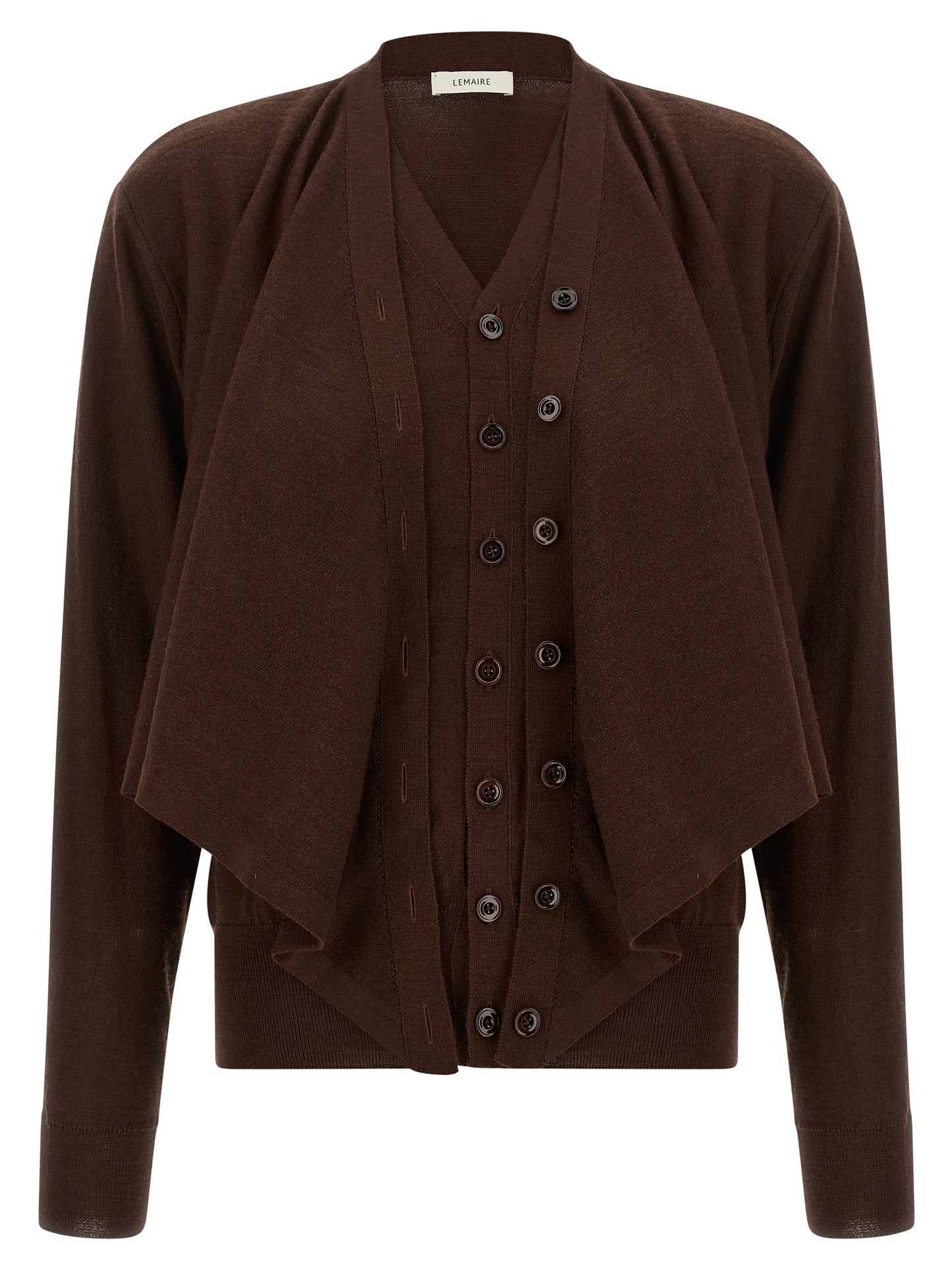 Lemaire Bordeaux Woll-Strickjacke