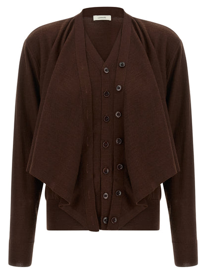 Lemaire Bordeaux Woll-Strickjacke
