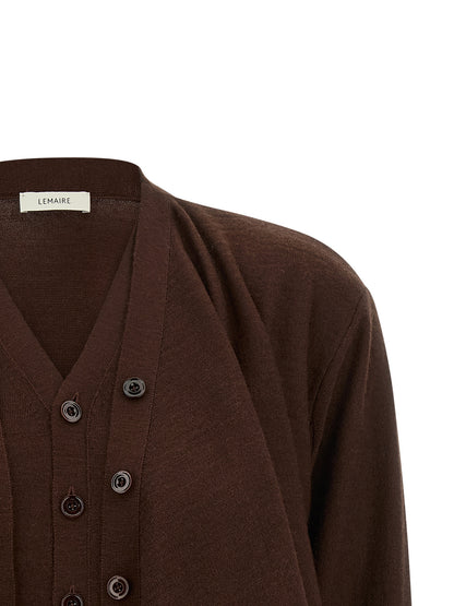 Lemaire Bordeaux Woll-Strickjacke