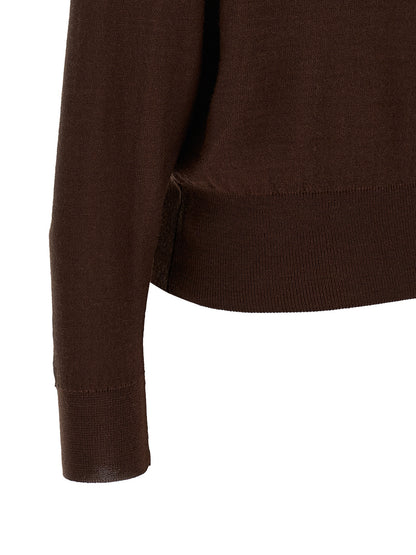 Lemaire Bordeaux Woll-Strickjacke