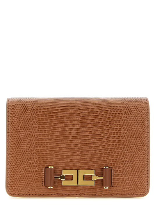 Elisabetta Franchi Braune Clutch aus Polyester