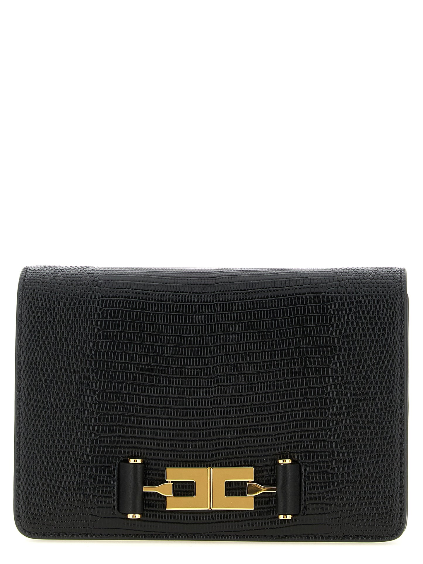 Elisabetta Franchi Schwarze Clutch aus Polyester