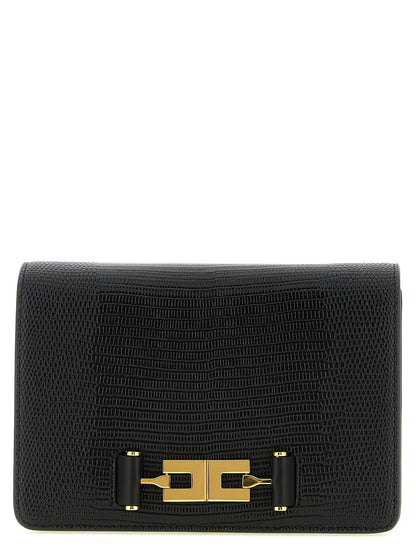 Elisabetta Franchi Schwarze Clutch aus Polyester