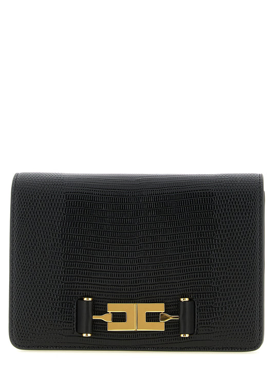 Elisabetta Franchi Schwarze Clutch aus Polyester