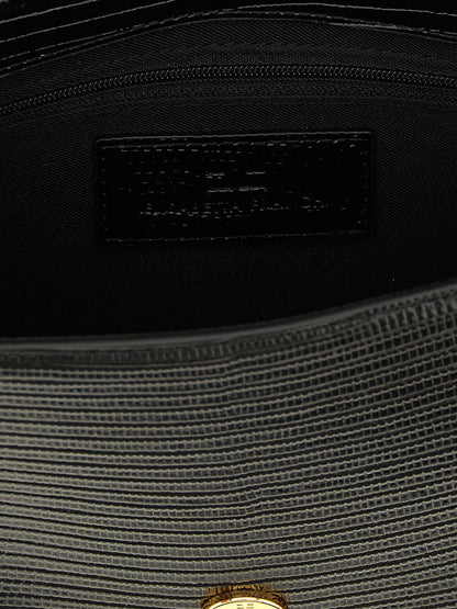 Elisabetta Franchi Schwarze Clutch aus Polyester