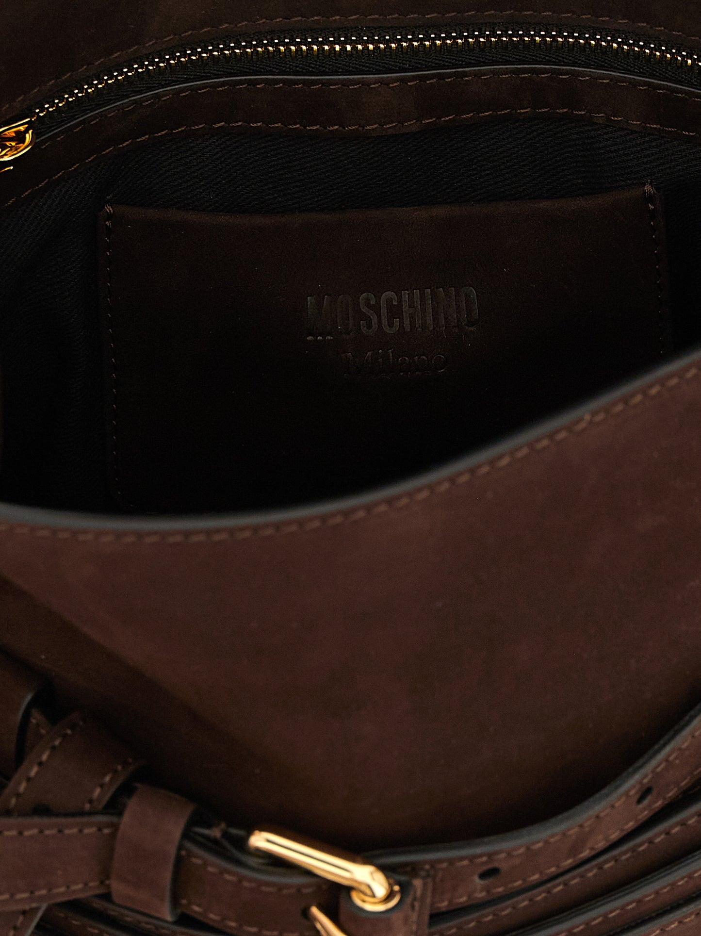 Moschino Braune Kalbsleder-Handtasche