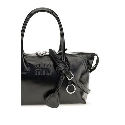 Miu Miu Schwarze Kalbsleder Bos Taurus Handtasche