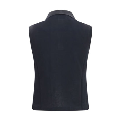 Saint Laurent Schwarzes Polohemd aus recycelter Baumwolle