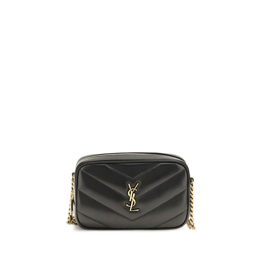 Saint Laurent Schwarze Lammleder Schultertasche Ovis Aries Aries