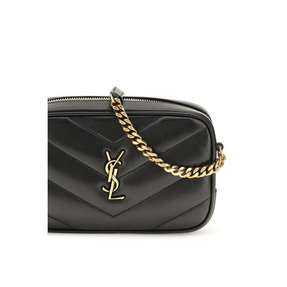 Saint Laurent Schwarze Lammleder Schultertasche Ovis Aries Aries