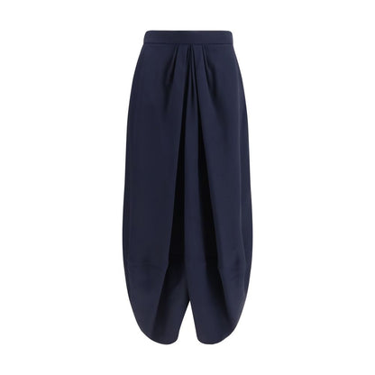 Giorgio Armani Langer Seidenrock in Blau