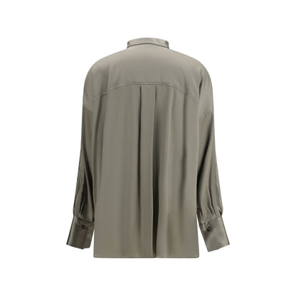Brunello Cucinelli Zweifarbige Seidenbluse