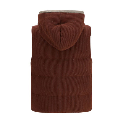 Brunello Cucinelli Braune ärmellose Baumwolljacke