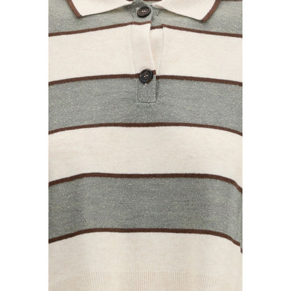 Brunello Cucinelli Mehrfarbiges Woll-T-Shirt Oves Aries