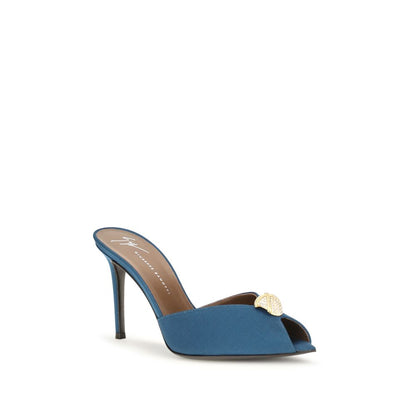 Giuseppe Zanotti Sandale mit Stiletto-Absatz aus blauem Kalbsleder Bos Taurus