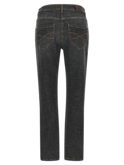 Brunello Cucinelli Graue Slim Fit Jeans aus Baumwolle