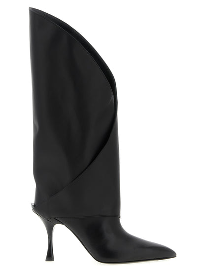 Balmain Schwarzes Kalbsleder Over-the-Knee