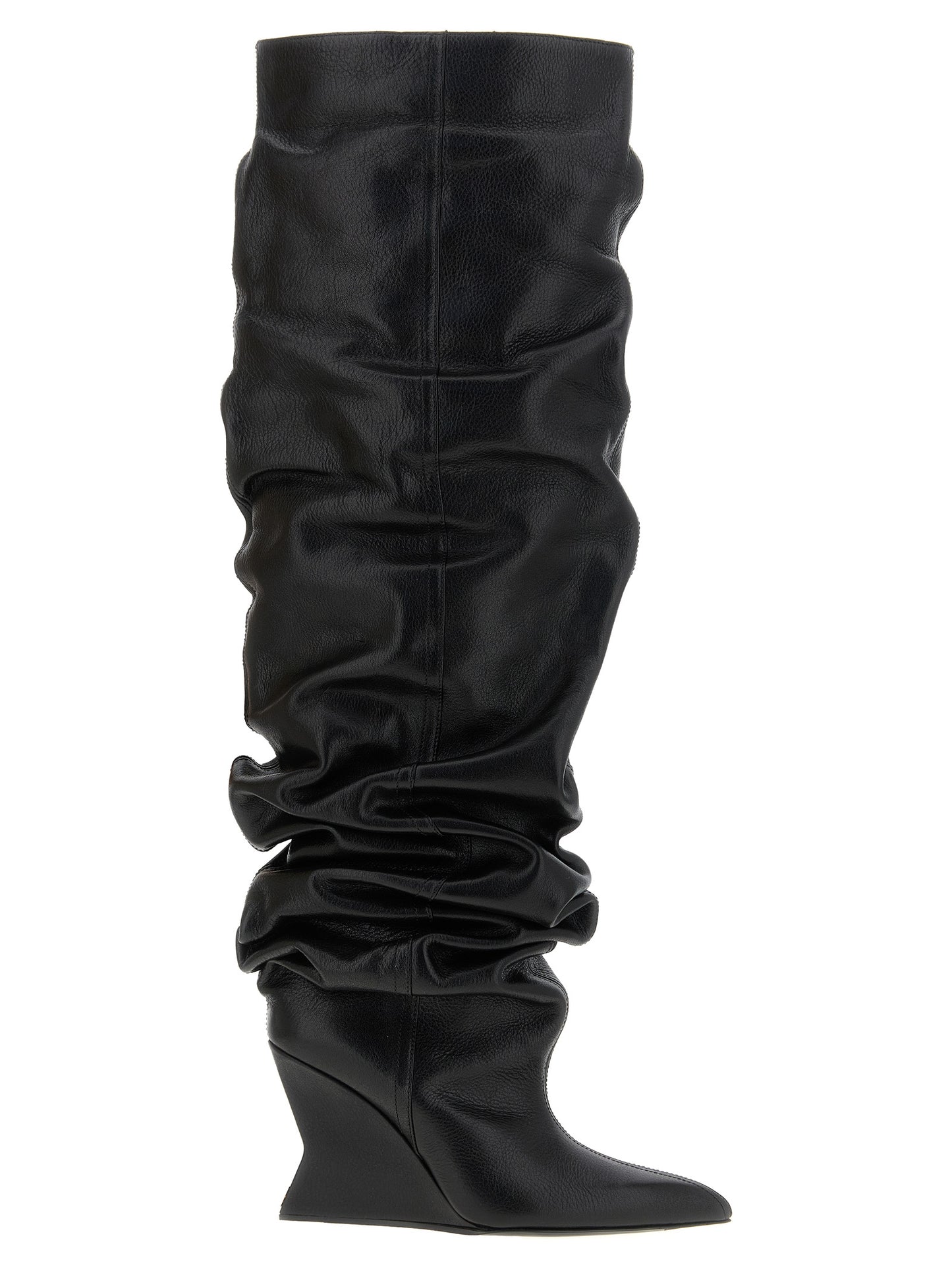 Balmain Schwarzes Kalbsleder Over-the-Knee