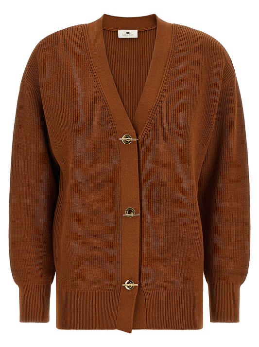 Elisabetta Franchi Brauner Viskose-Cardigan