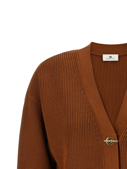 Elisabetta Franchi Brauner Viskose-Cardigan