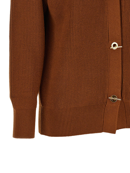 Elisabetta Franchi Brauner Viskose-Cardigan