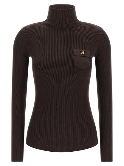 Elisabetta Franchi Brauner Lycra Cardigan