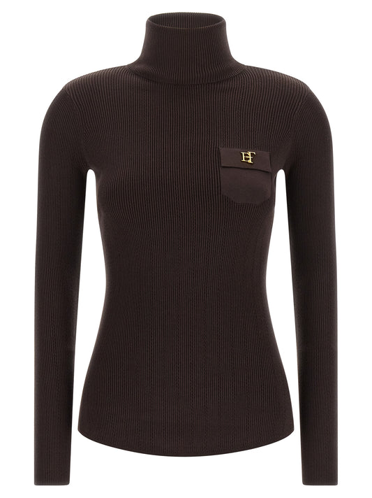 Elisabetta Franchi Brauner Lycra Cardigan