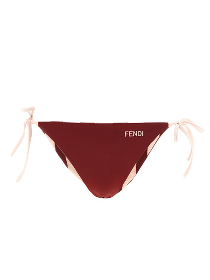 Fendi Bordeaux-farbener Polyester-Bikini