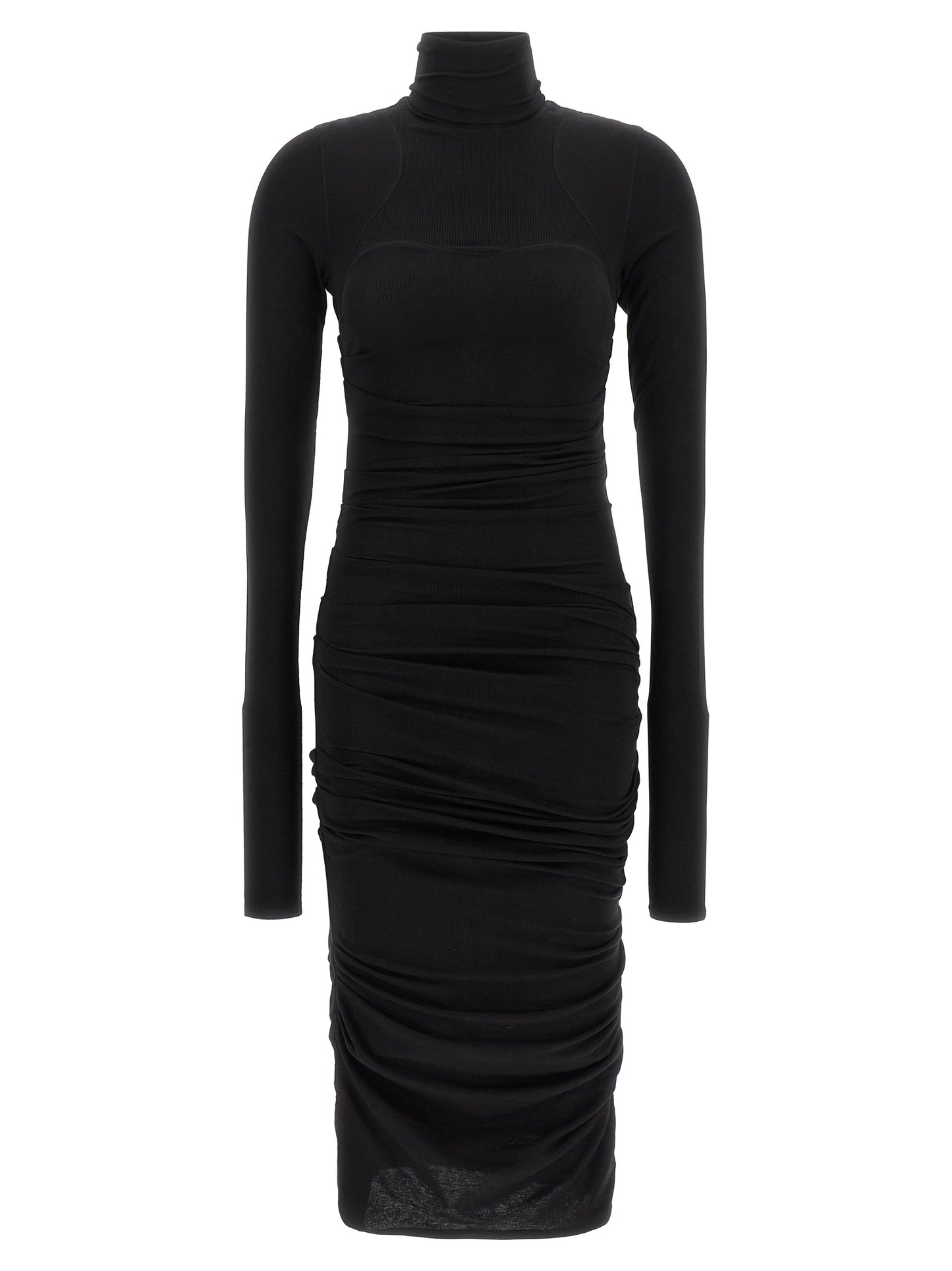 Elisabetta Franchi Schwarzes Lycra Midikleid
