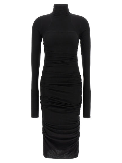 Elisabetta Franchi Schwarzes Lycra Midikleid
