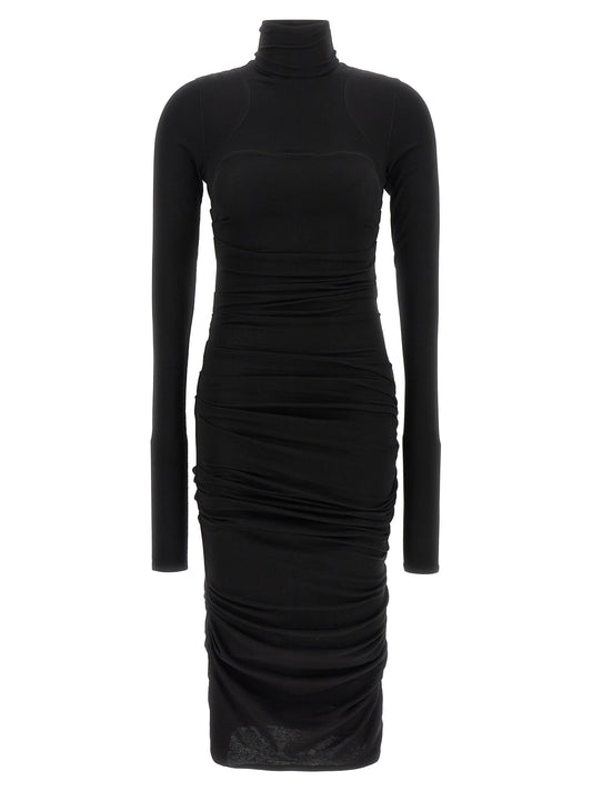 Elisabetta Franchi Schwarzes Lycra Midikleid