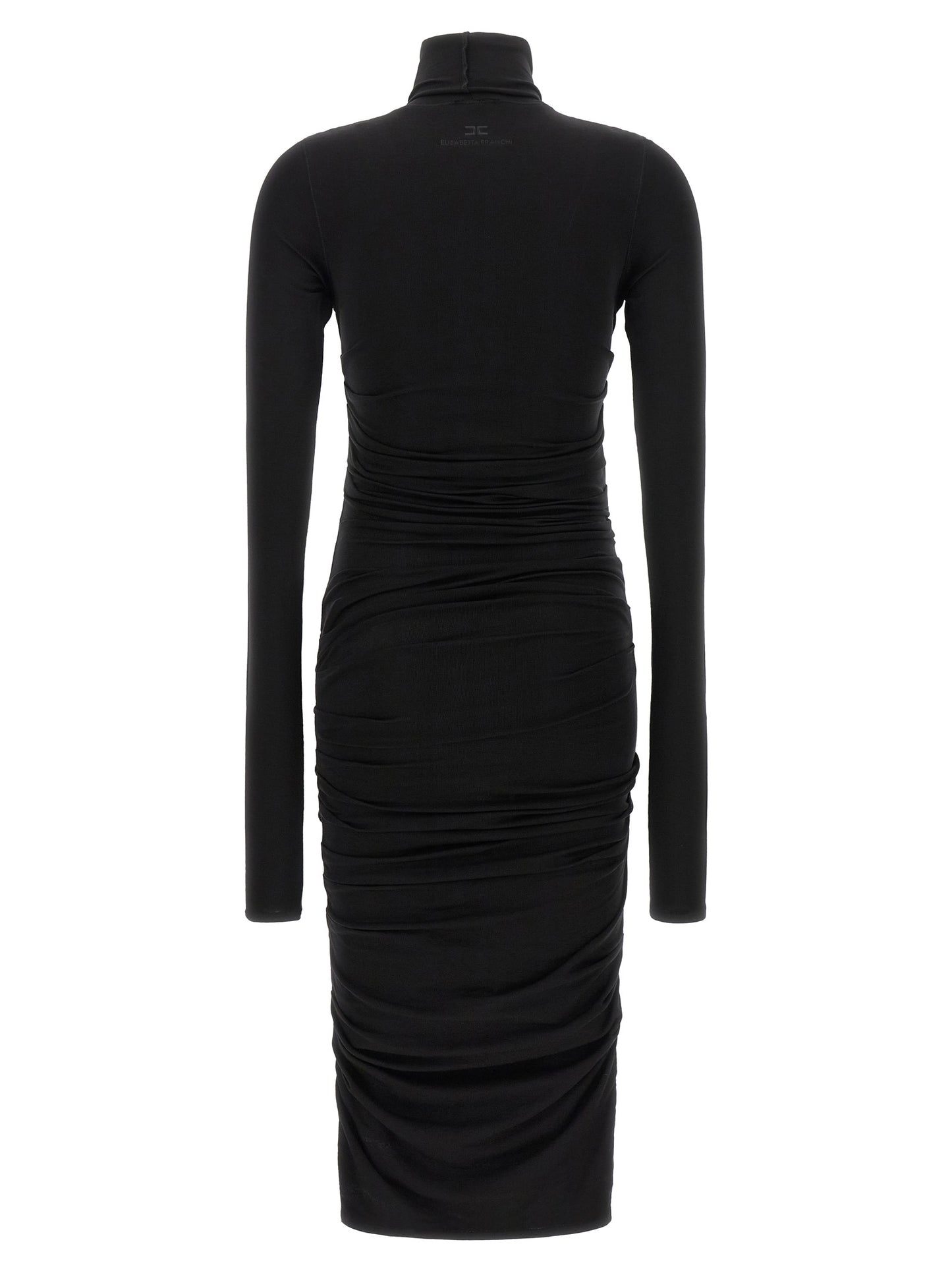 Elisabetta Franchi Schwarzes Lycra Midikleid