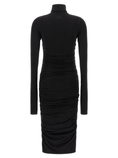 Elisabetta Franchi Schwarzes Lycra Midikleid