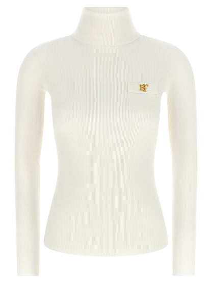Elisabetta Franchi Weiße Lycra-Strickjacke