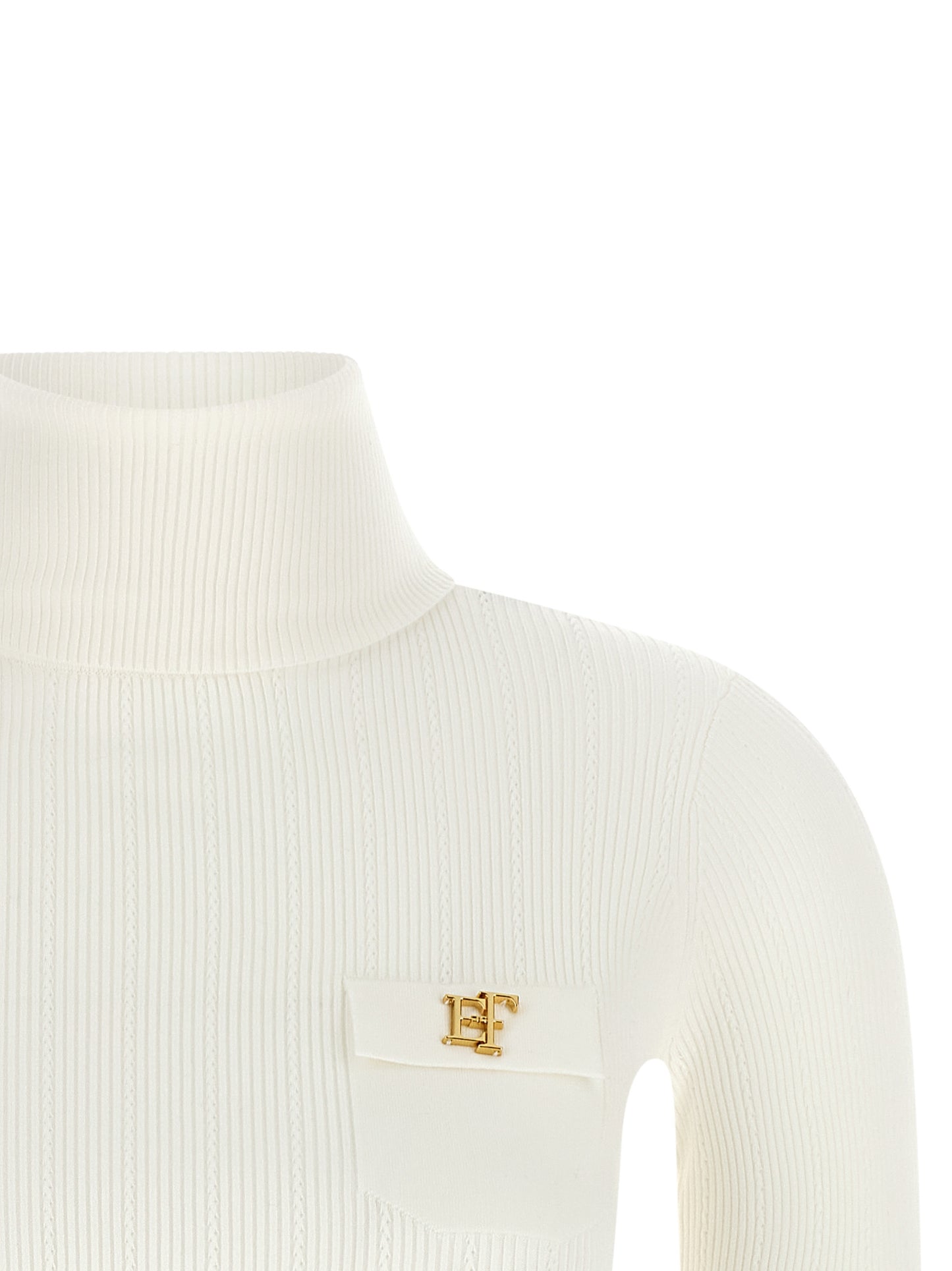 Elisabetta Franchi Weiße Lycra-Strickjacke