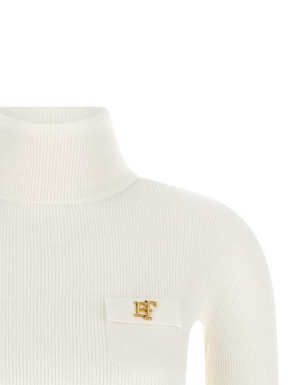 Elisabetta Franchi Weiße Lycra-Strickjacke
