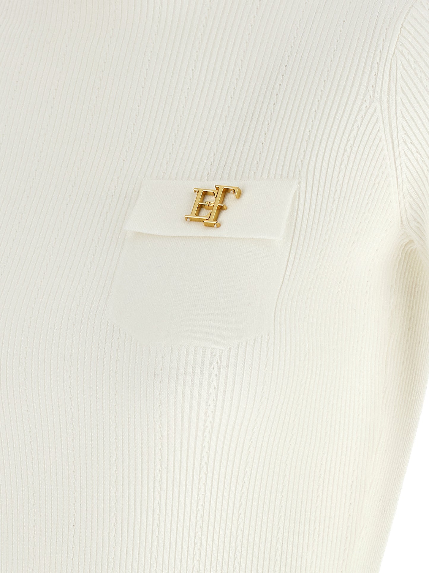 Elisabetta Franchi Weiße Lycra-Strickjacke
