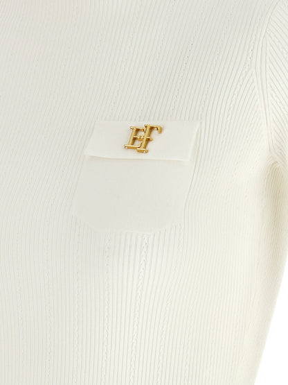 Elisabetta Franchi Weiße Lycra-Strickjacke