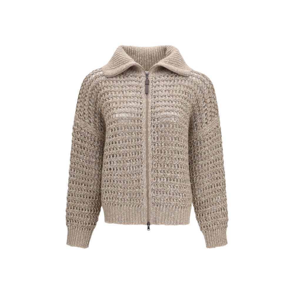 Brunello Cucinelli Grey Cashmere Cardigan