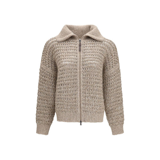 Cardigan in cashmere grigio Brunello Cucinelli