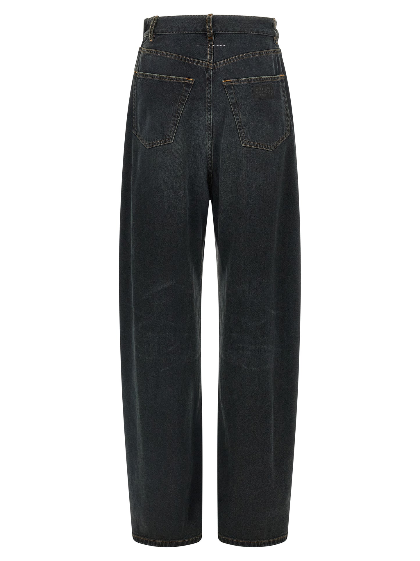 MM6 Maison Margiela Blaue Baumwoll-Jeans mit ausgestelltem Bein
