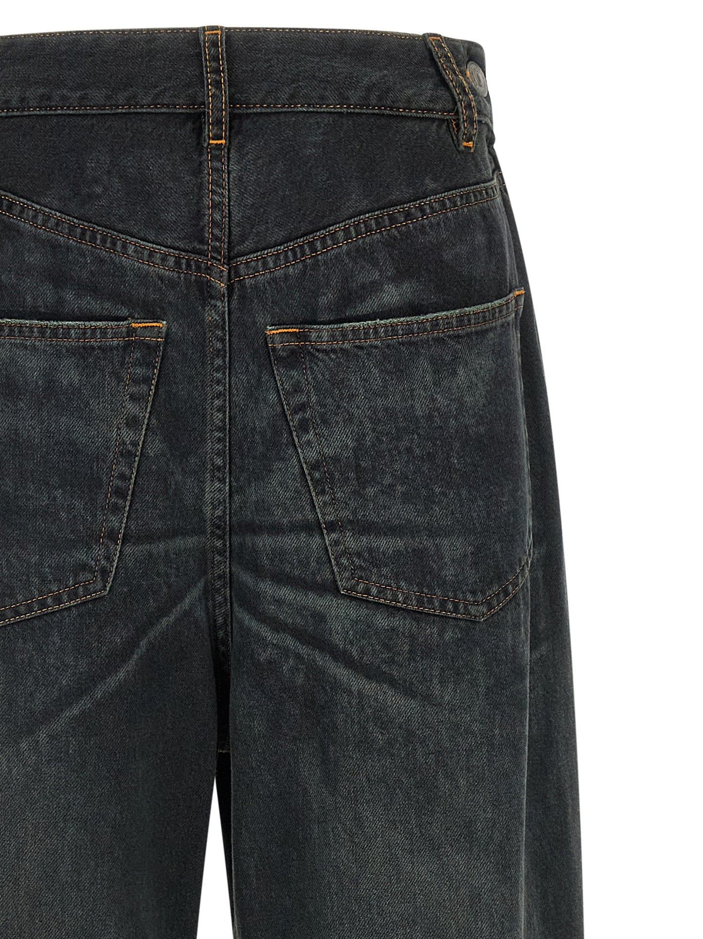 MM6 Maison Margiela Blaue Baumwoll-Jeans mit ausgestelltem Bein