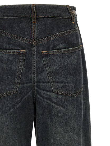 MM6 Maison Margiela Blaue Baumwoll-Jeans mit ausgestelltem Bein
