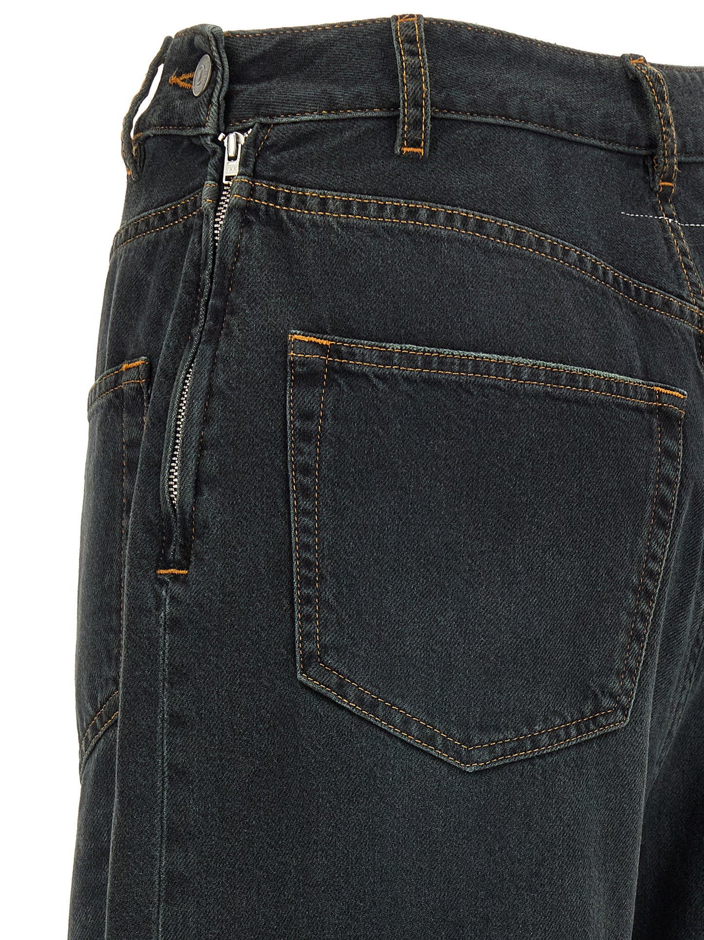 MM6 Maison Margiela Blaue Baumwoll-Jeans mit ausgestelltem Bein